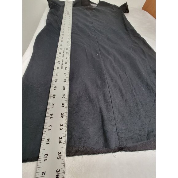 Majestic Filatures Women Black V-Neck Deluxe Tee Shirt Dress Size 2 Cotton Linen - Picture 8 of 9